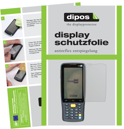 Matte Displayschutzfolie von dipos passend für CipherLab RK25, präziser Zuschnitt und blasenfrei montiert