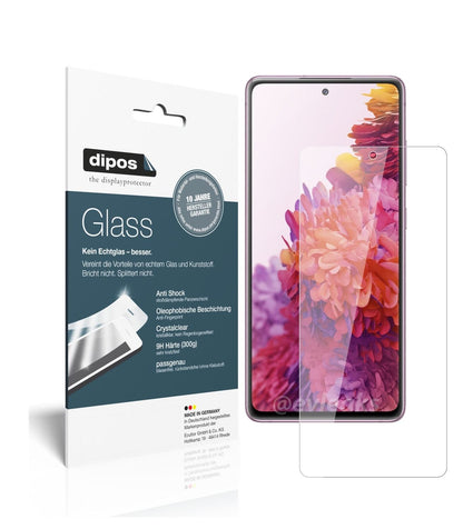 Klare Displayschutzfolie von dipos passend für Samsung Galaxy S20 FE, 9H kratzfest und blasenfrei montiert