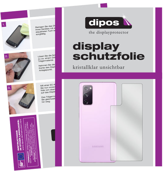 2x Schutzfolie klar für Samsung Galaxy S20 FE 5G Rückseite Display-Schutzfolie