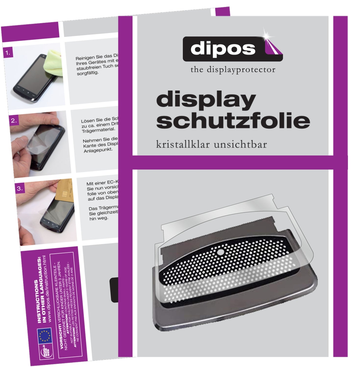 2x Schutzfolie klar für SAECO Xelsis 7581 Tropfblech Display-Schutzfolie
