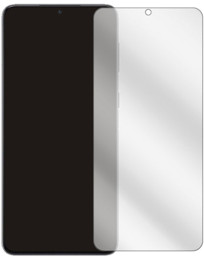 SamsungGalaxy S21 FE mit aufgebrachter dipos Displayschutzfolie, glasklare Darstellung ohne Einschränkungen