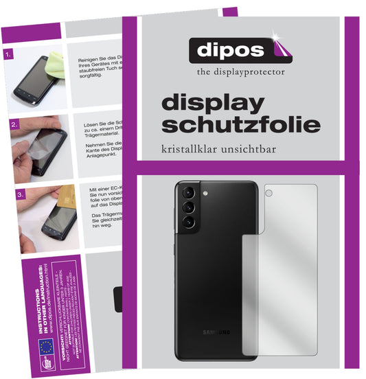 2x Schutzfolie klar für Samsung Galaxy S21 Rückseite Display-Schutzfolie