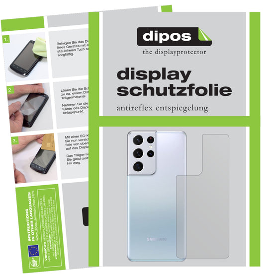 6x Schutzfolie matt für Samsung Galaxy S21 Ultra Rückseite Display-Schutzfolie