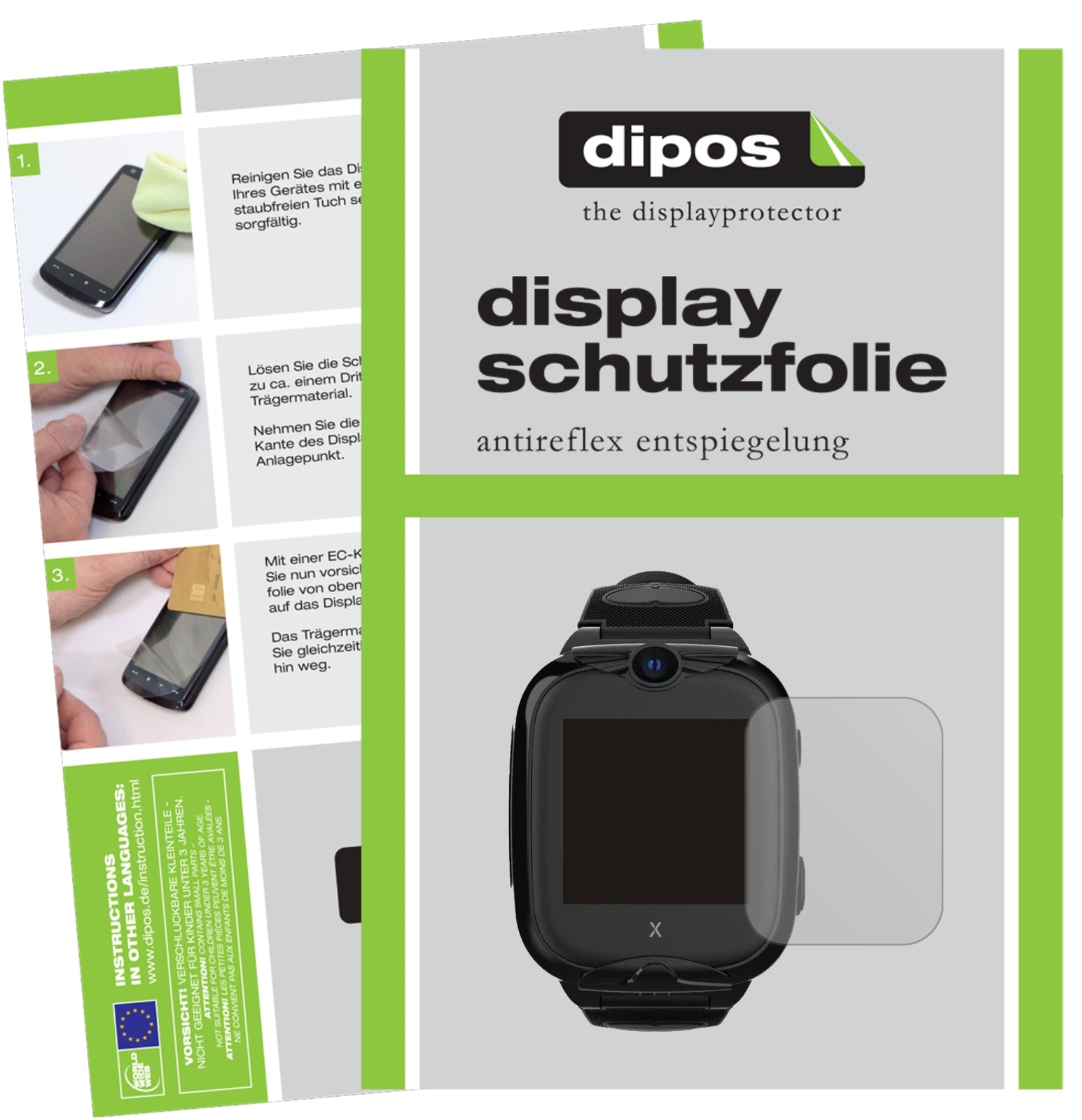 Matte Displayschutzfolie von dipos passend für Xplora XGO 2, präziser Zuschnitt und blasenfrei montiert