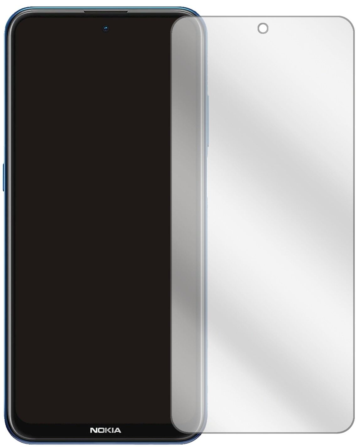 NokiaX10 5G mit aufgebrachter dipos Displayschutzfolie, glasklare Darstellung ohne Einschränkungen