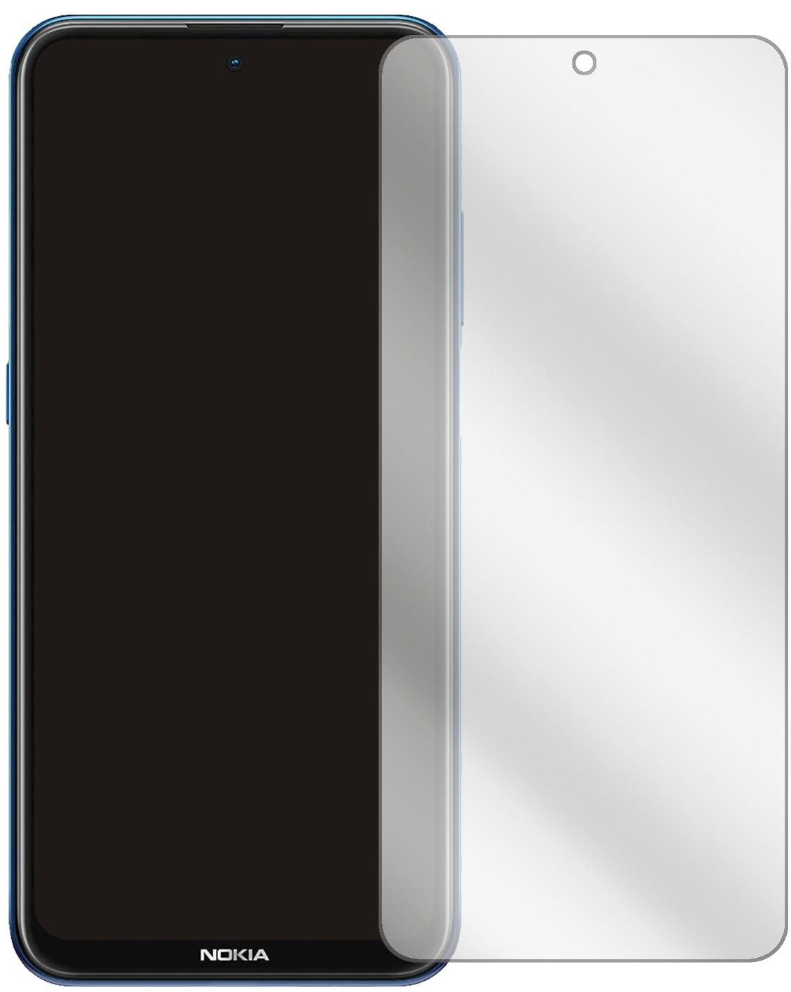 NokiaX10 5G mit aufgebrachter dipos Displayschutzfolie, glasklare Darstellung ohne Einschränkungen