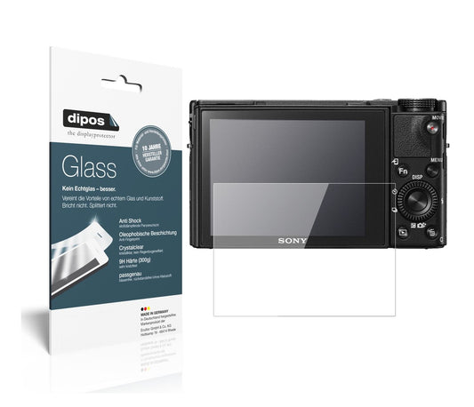 Klare Displayschutzfolie von dipos passend für Sony Cyber-Shot DSC-RX 1R, 9H kratzfest und blasenfrei montiert