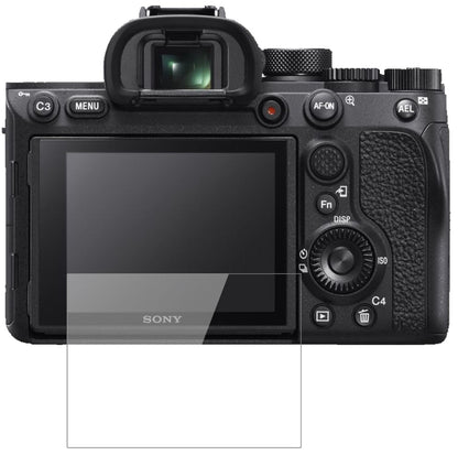 SonyAlpha 7R IVA mit aufgebrachter dipos Flex Schutzfolie, glasklare Darstellung ohne Einschränkungen