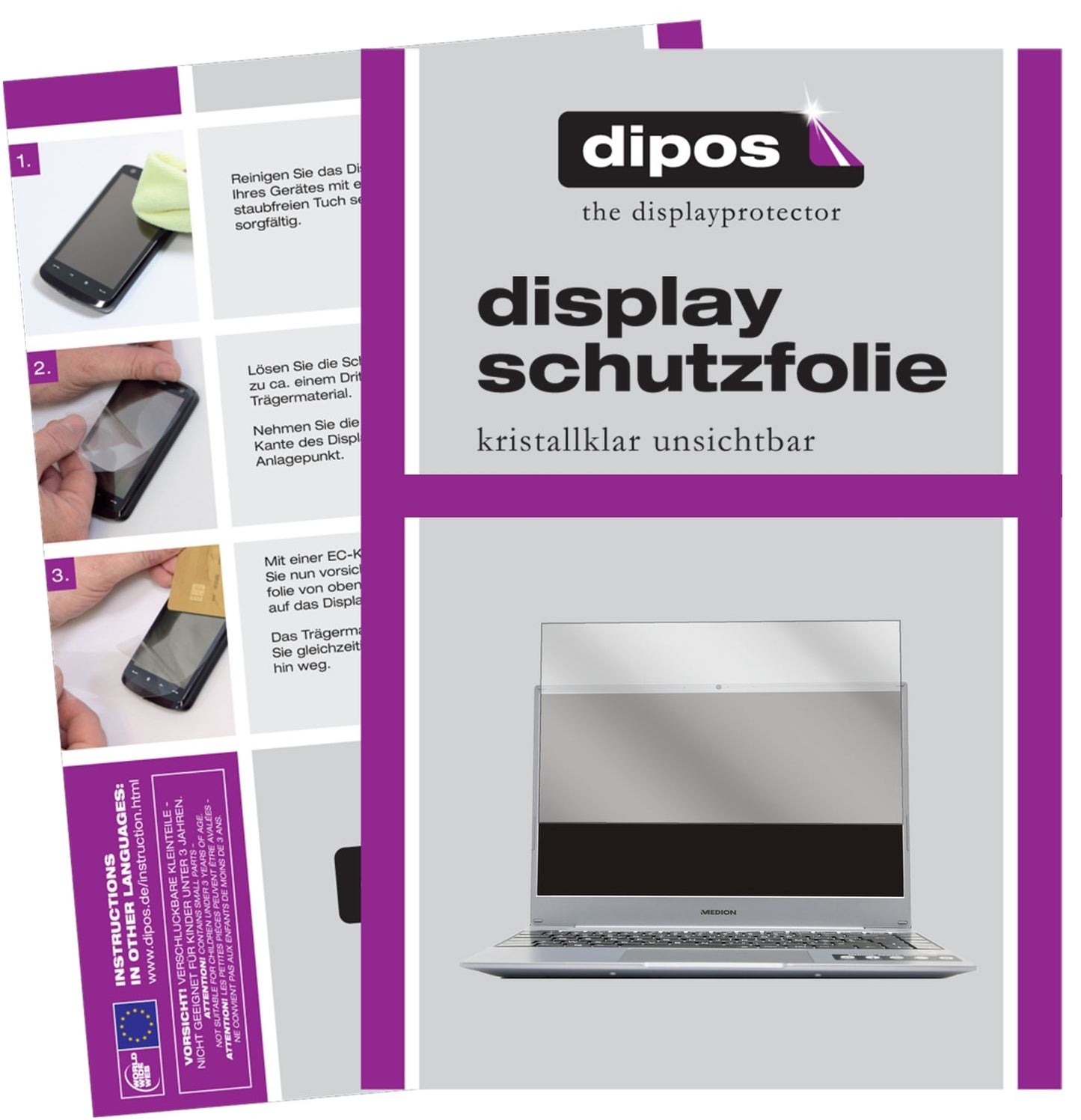 2x Schutzfolie klar für Medion Akoya E14304 Display-Schutzfolie