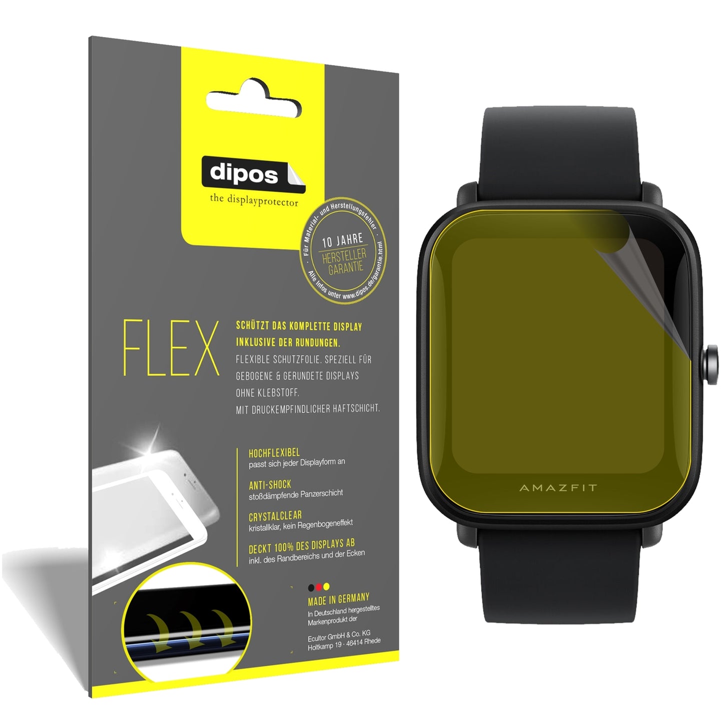 3x 3D Full Cover Schutzfolie für Amazfit Bip U Pro