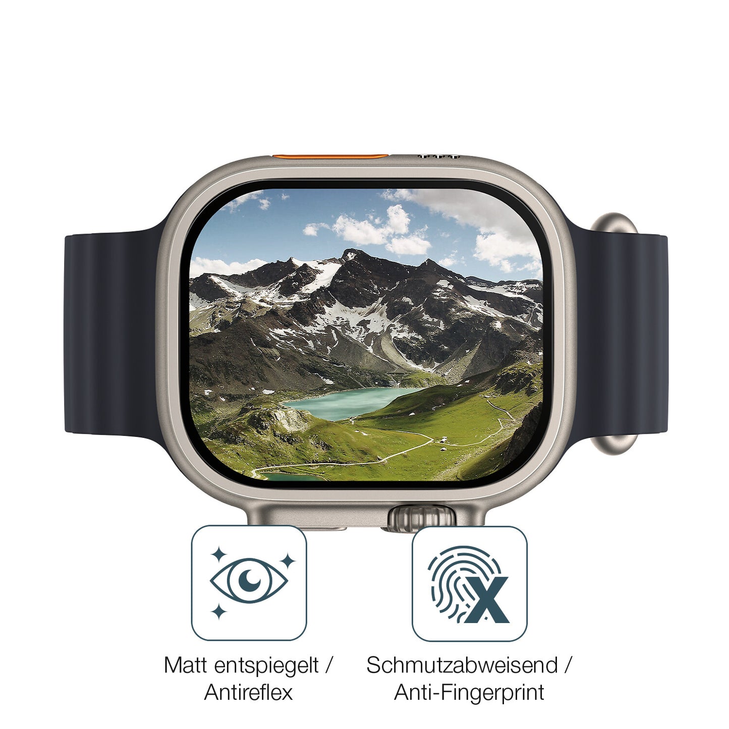 2x 9H Schutzfolie matt für Apple Watch Ultra Panzerfolie