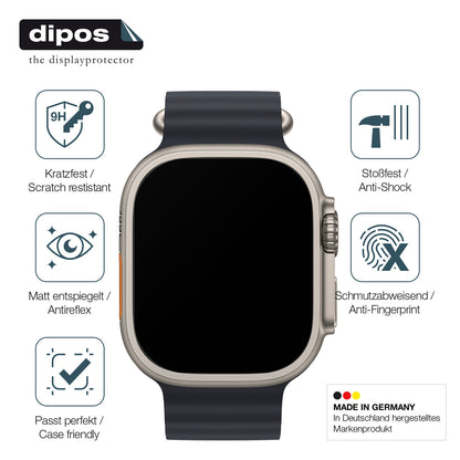 2x 9H Schutzfolie matt für Apple Watch Ultra Panzerfolie