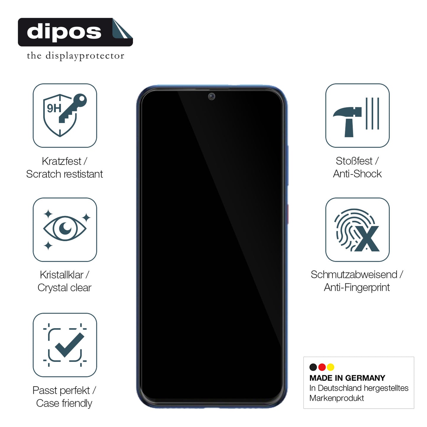 Displayschutz hergestellt in Deutschland, höchste Qualität made in Germany