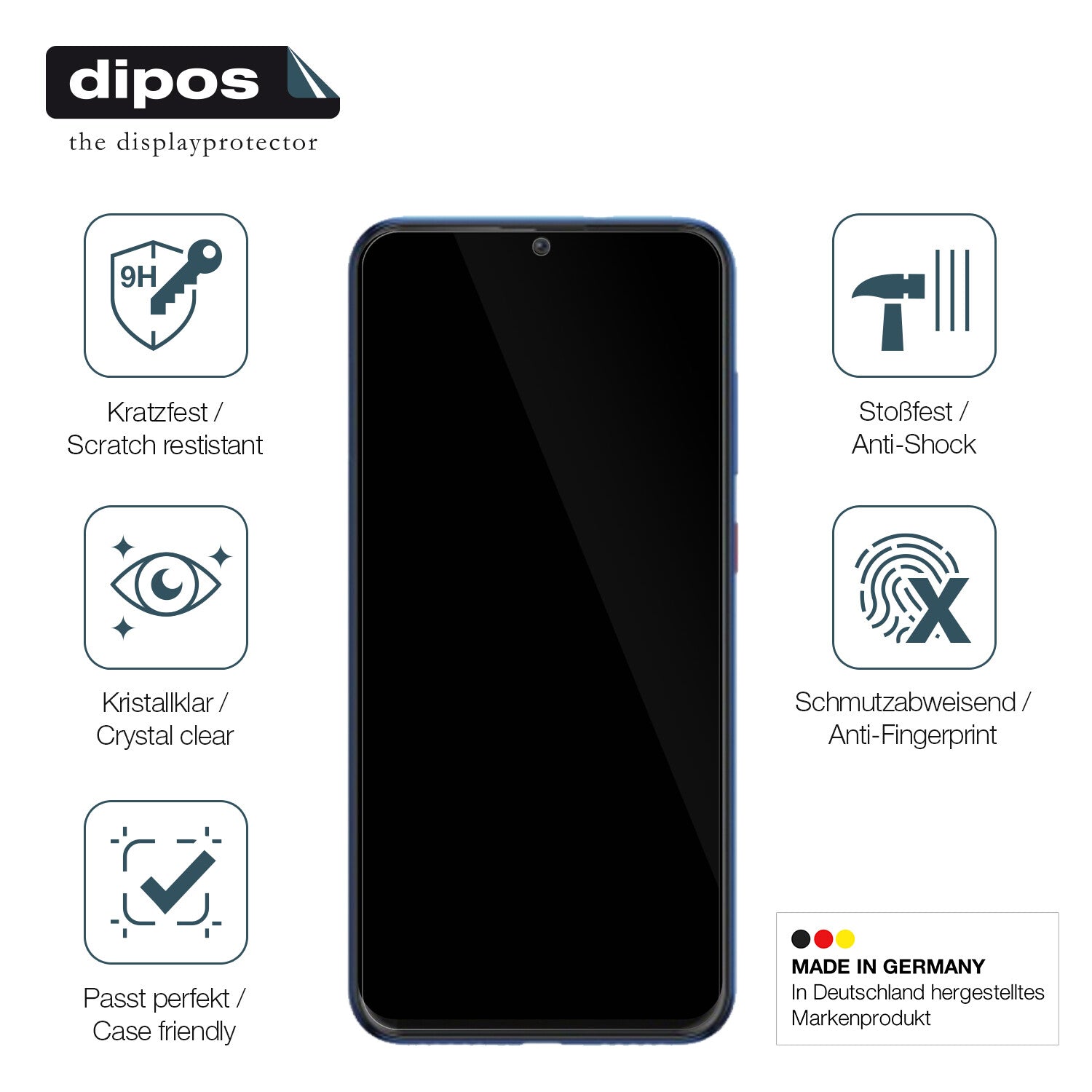 Displayschutz hergestellt in Deutschland, höchste Qualität made in Germany