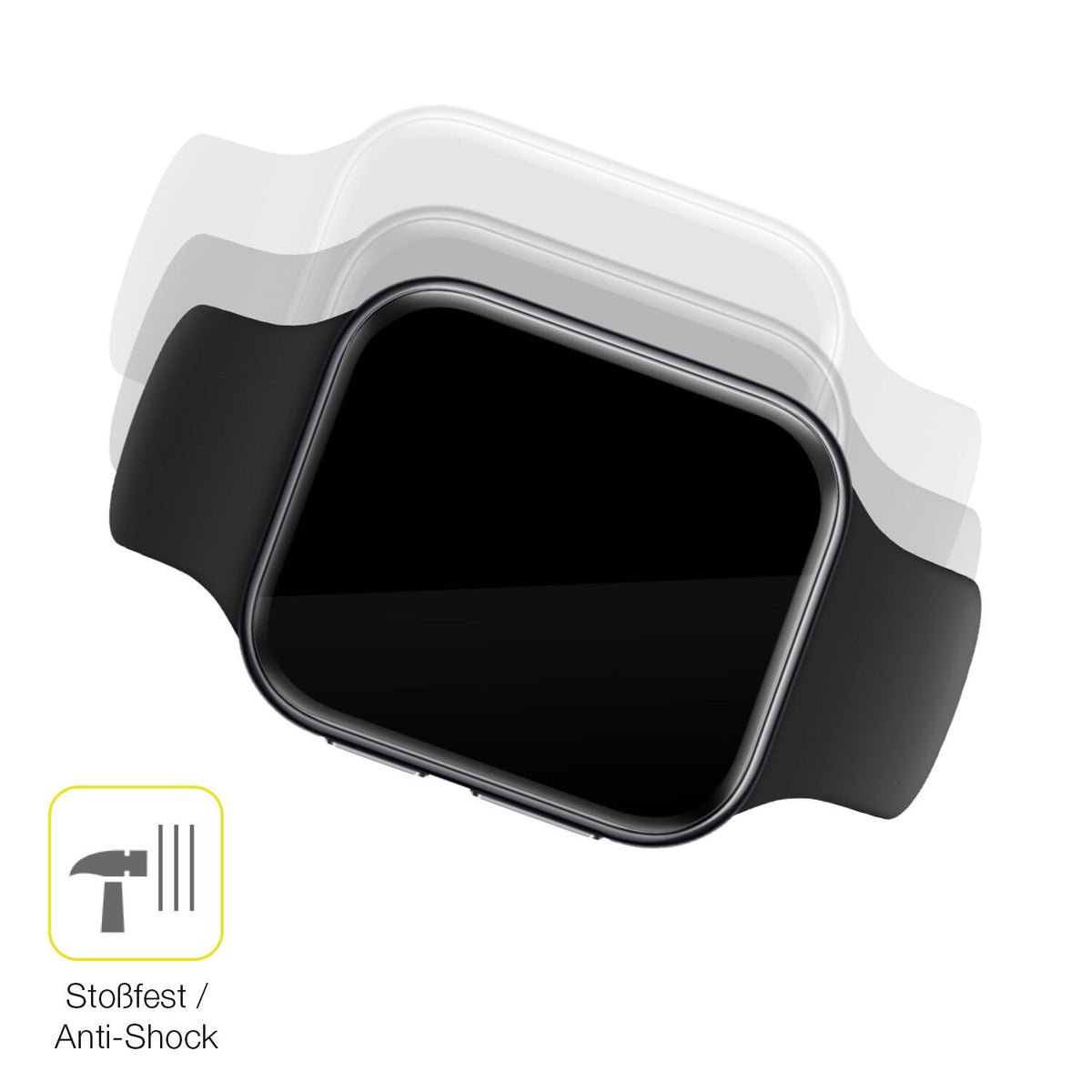 2x 3D Full Cover Schutzfolie für OPPO Watch 3
