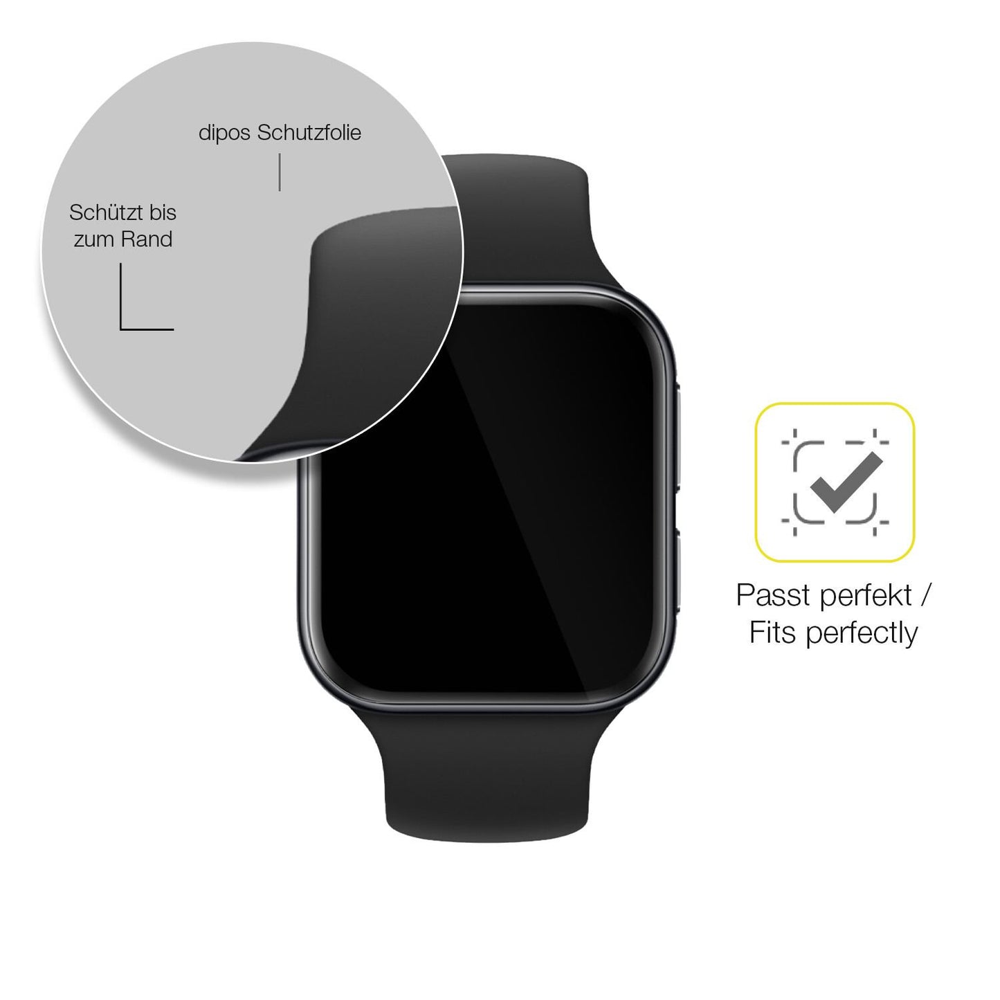 2x 3D Full Cover Schutzfolie für OPPO Watch 3