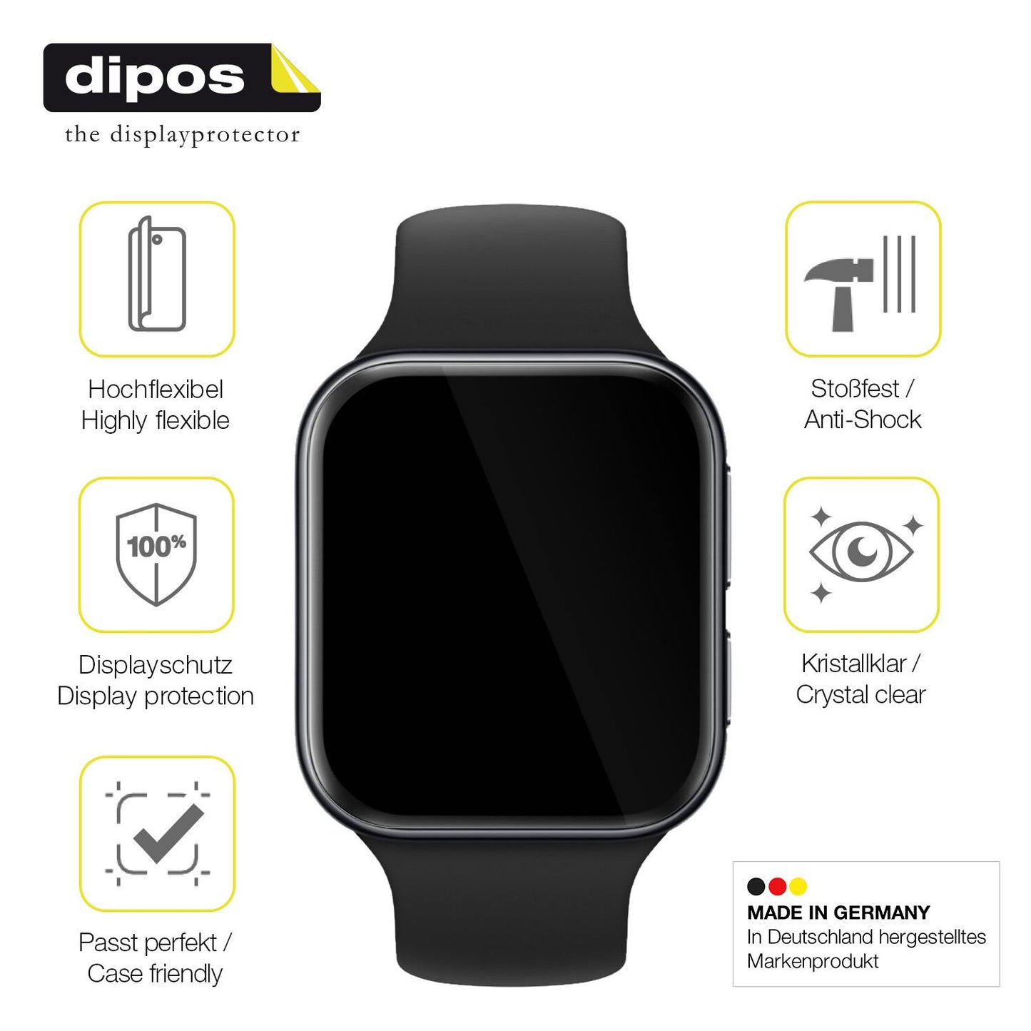 2x 3D Full Cover Schutzfolie für OPPO Watch 3