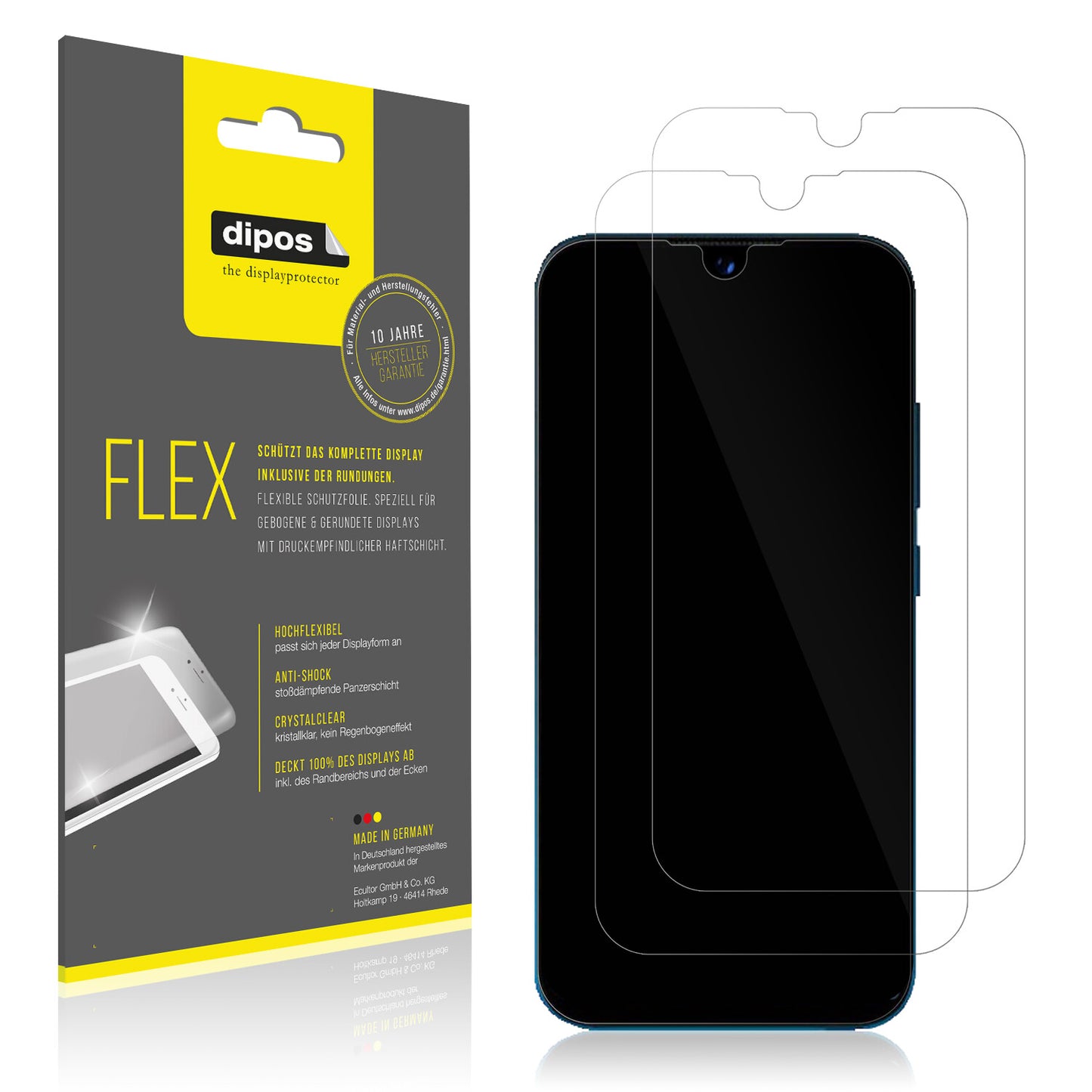 2x 3D Full Cover Schutzfolie für Benco Y30