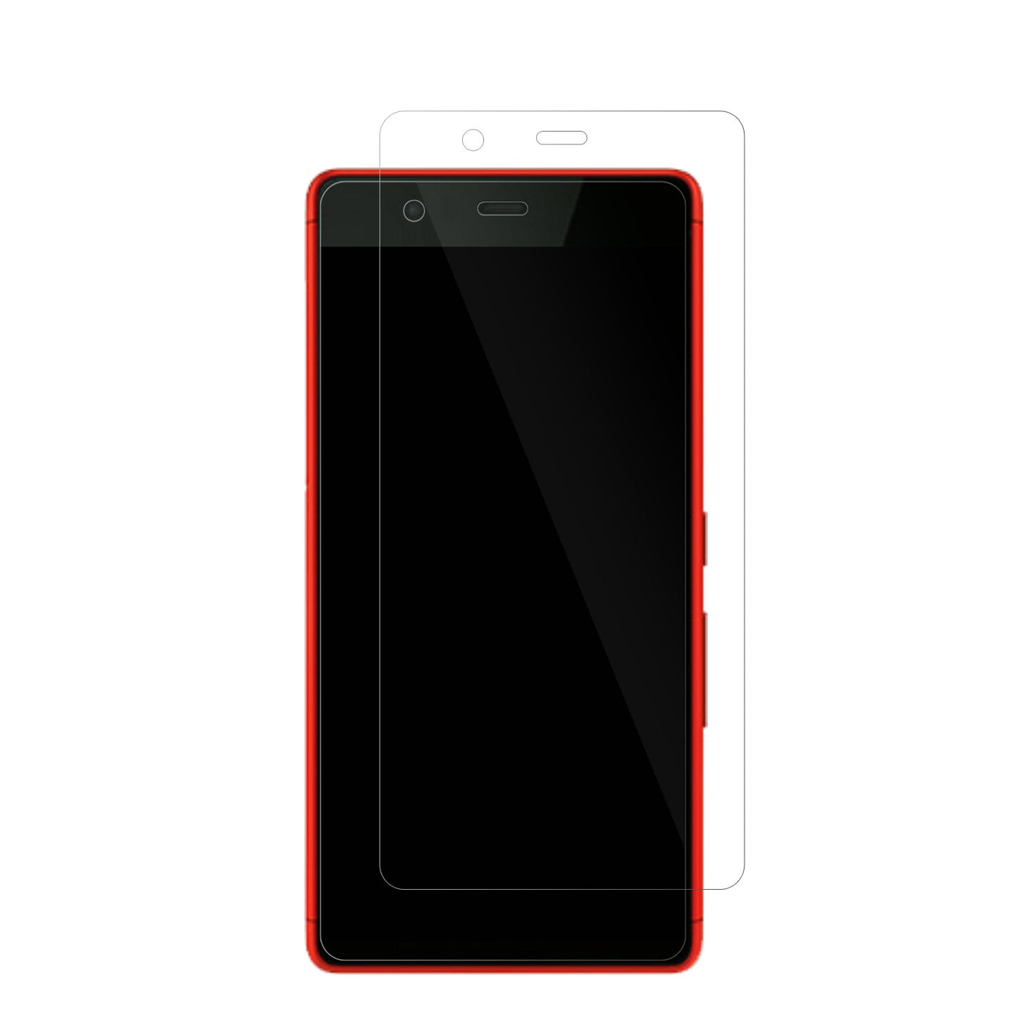 FujitsuArrows Be F-05J mit aufgebrachter dipos Displayschutzfolie, glasklare Darstellung ohne Einschränkungen