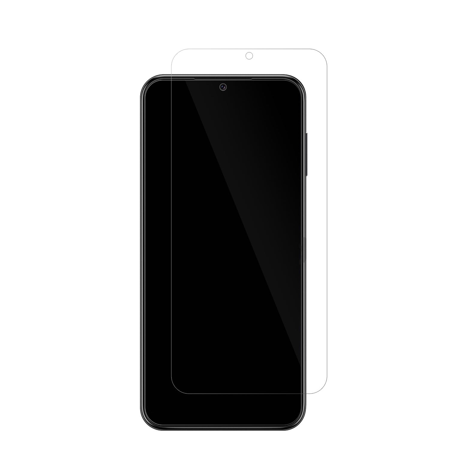 SAMSUNGGalaxy A14 5G mit aufgebrachter dipos Displayschutzfolie, glasklare Darstellung ohne Einschränkungen