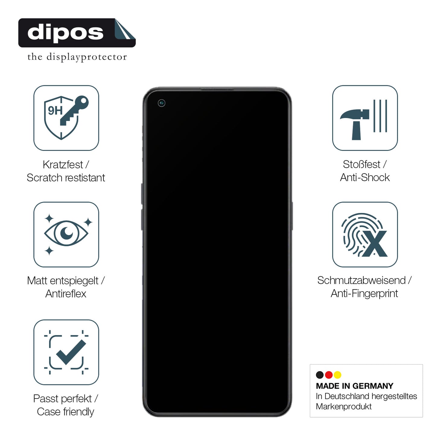 2x 9H Schutzfolie matt für Oppo Reno 8 Panzerfolie
