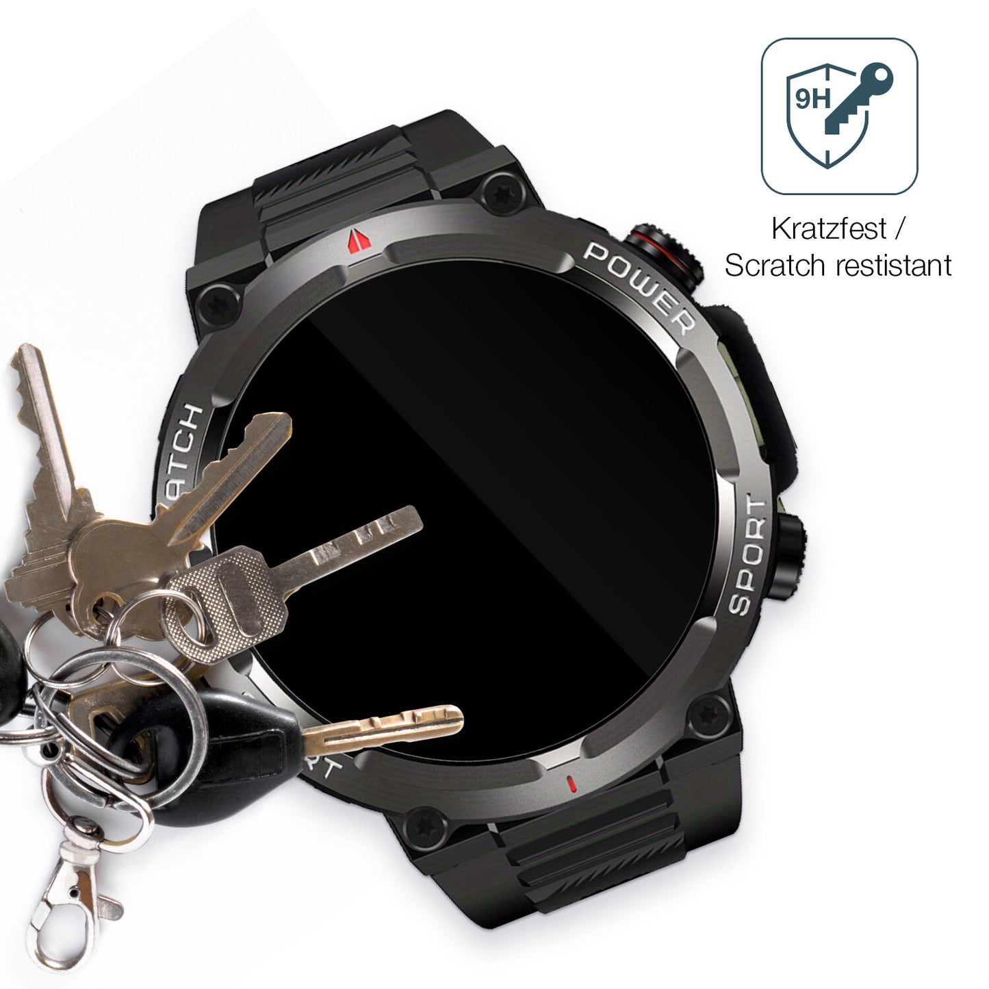 2x 9H Schutzfolie für IOWODO W50 1.39 Zoll Smartwatch Panzerfolie