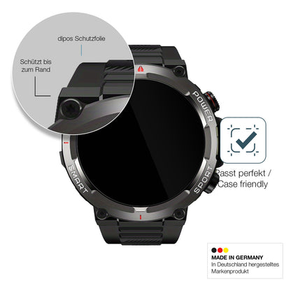2x 9H Schutzfolie für IOWODO W50 1.39 Zoll Smartwatch Panzerfolie