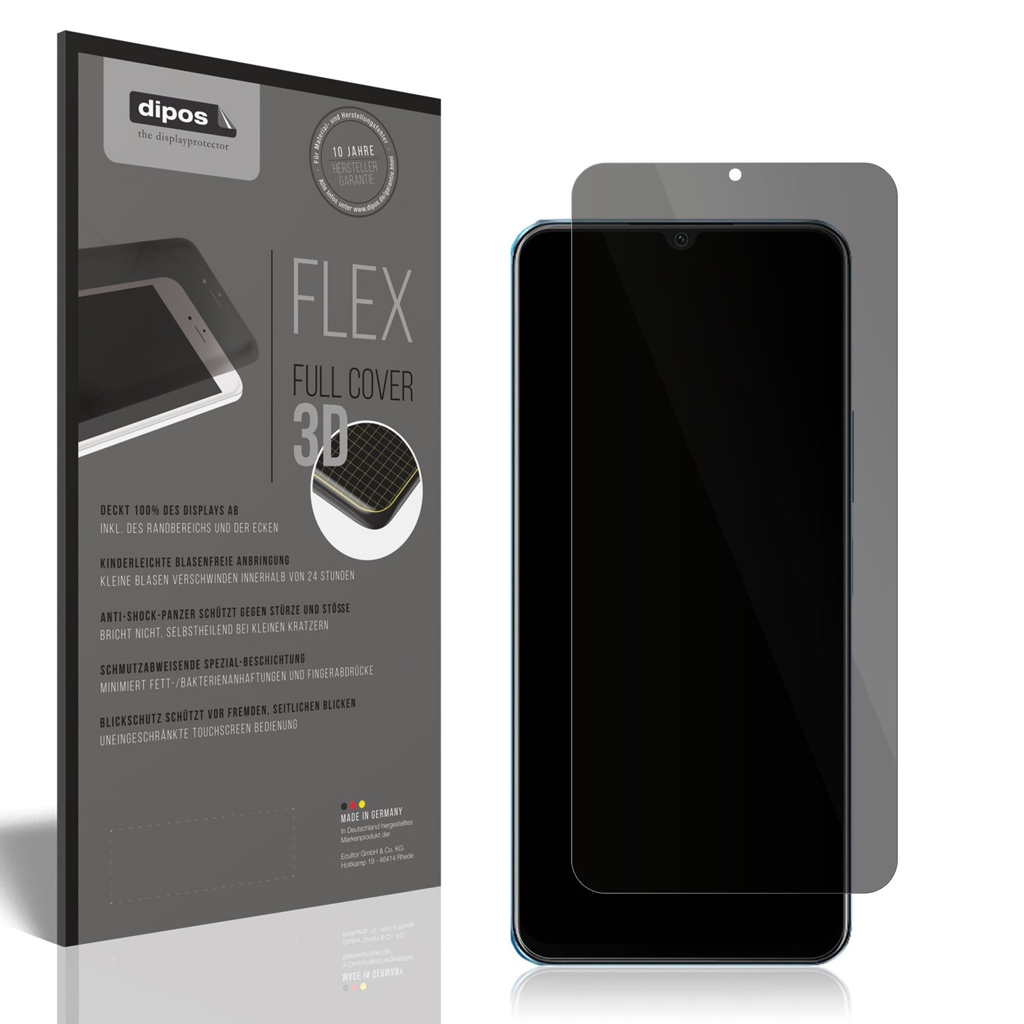 Full Cover Privacy Blickschutzfolie für Vivo iQOO Z6x