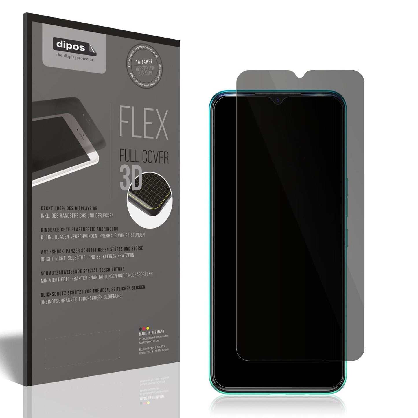 Full Cover Privacy Blickschutzfolie für Tecno Spark 7T