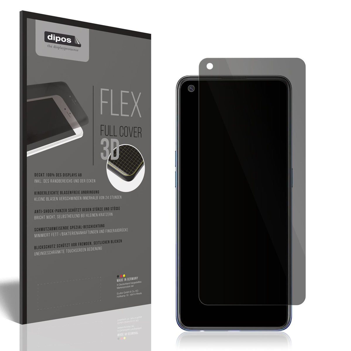 Full Cover Privacy Blickschutzfolie für Oppo F19