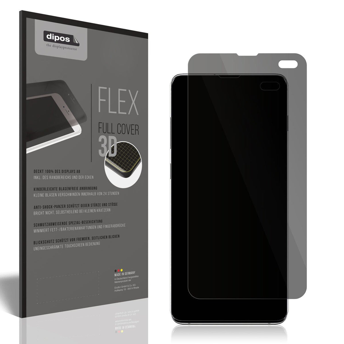 Full Cover Privacy Blickschutzfolie für Samsung Galaxy S10 Plus