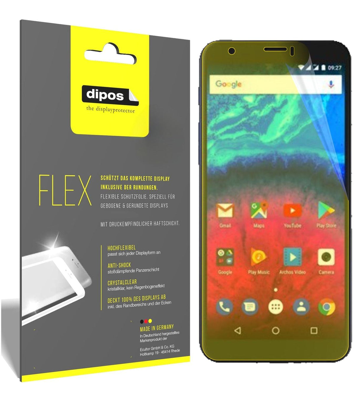 3x 3D Full Cover Schutzfolie für Archos Core 60S