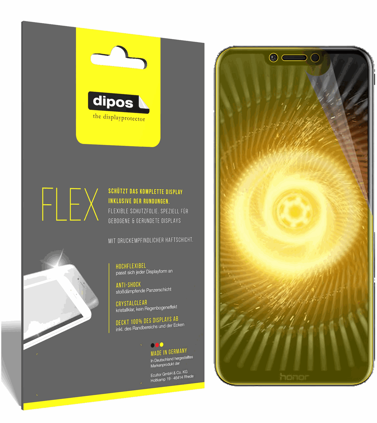 3x 3D Full Cover Schutzfolie für Honor Play