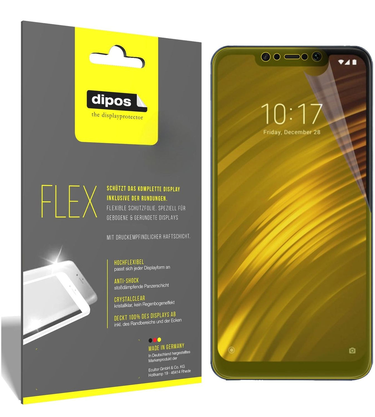 2x 3D Full Cover Schutzfolie für Xiaomi Pocophone F1