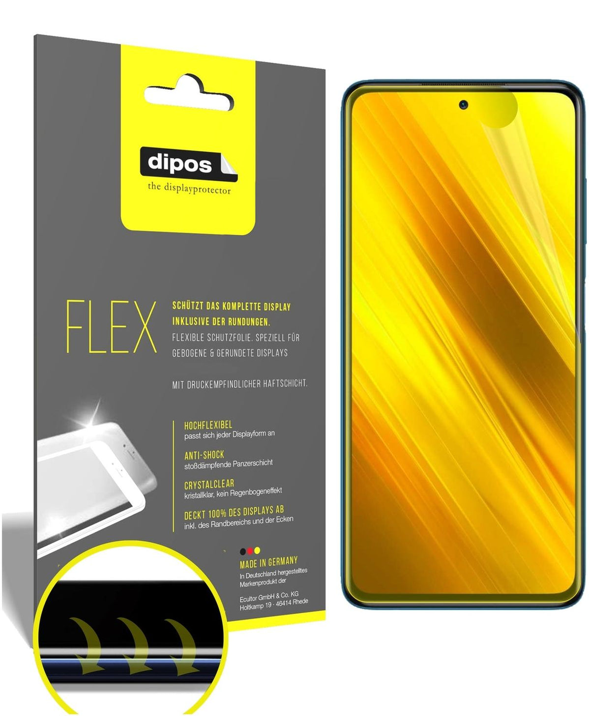 2x 3D Full Cover Schutzfolie für Poco X3 NFC