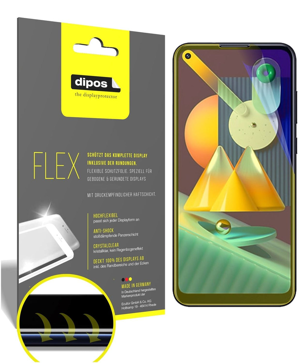 2x 3D Full Cover Schutzfolie für Samsung Galaxy M11