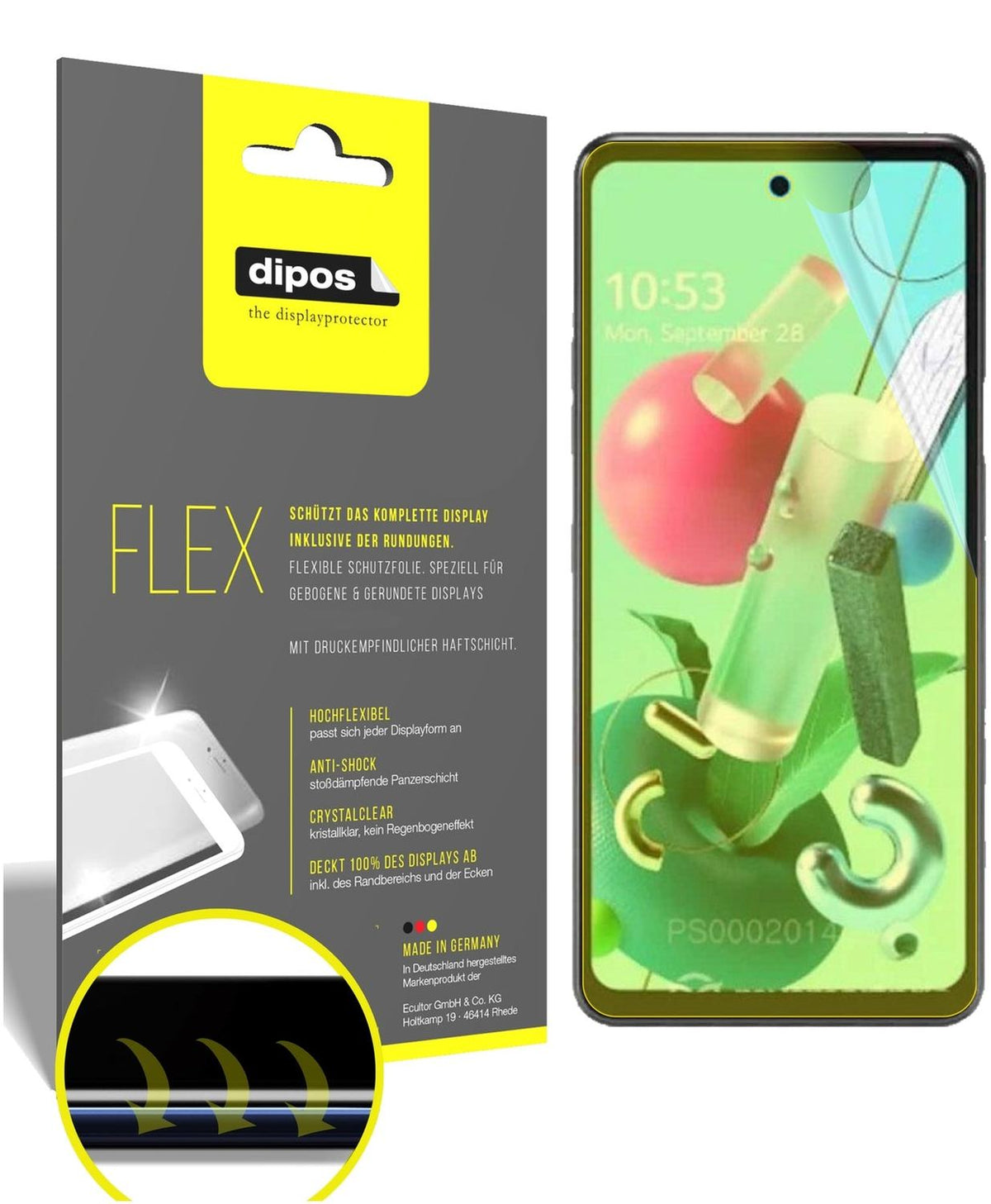2x 3D Full Cover Schutzfolie für LG Q92
