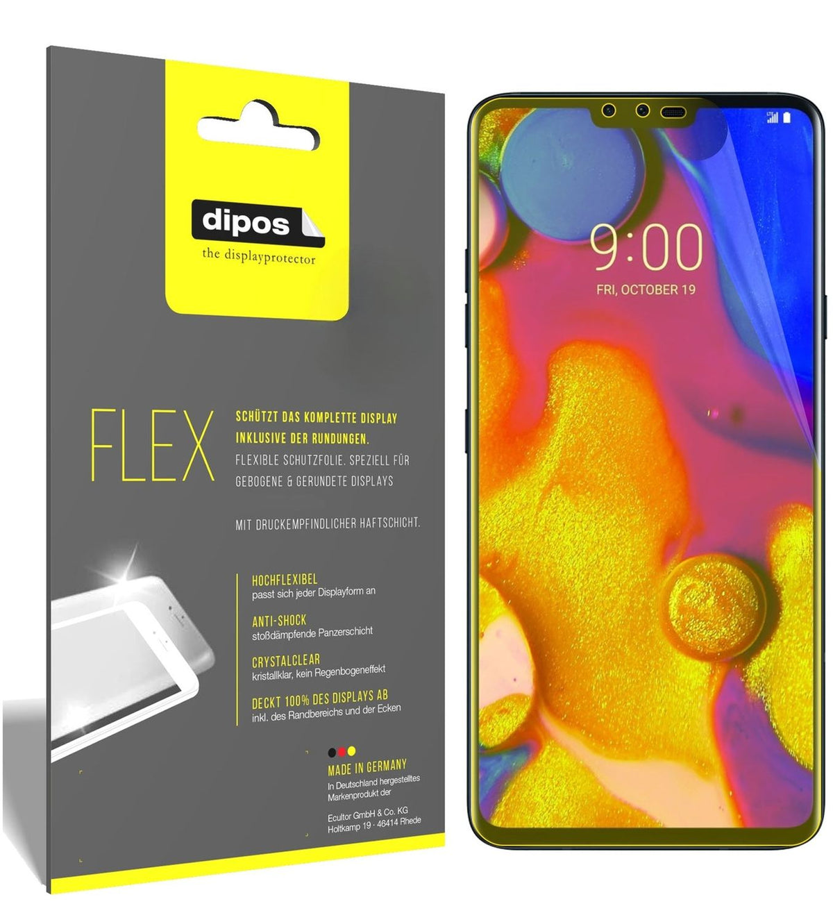 2x 3D Full Cover Schutzfolie für LG V40 ThinQ
