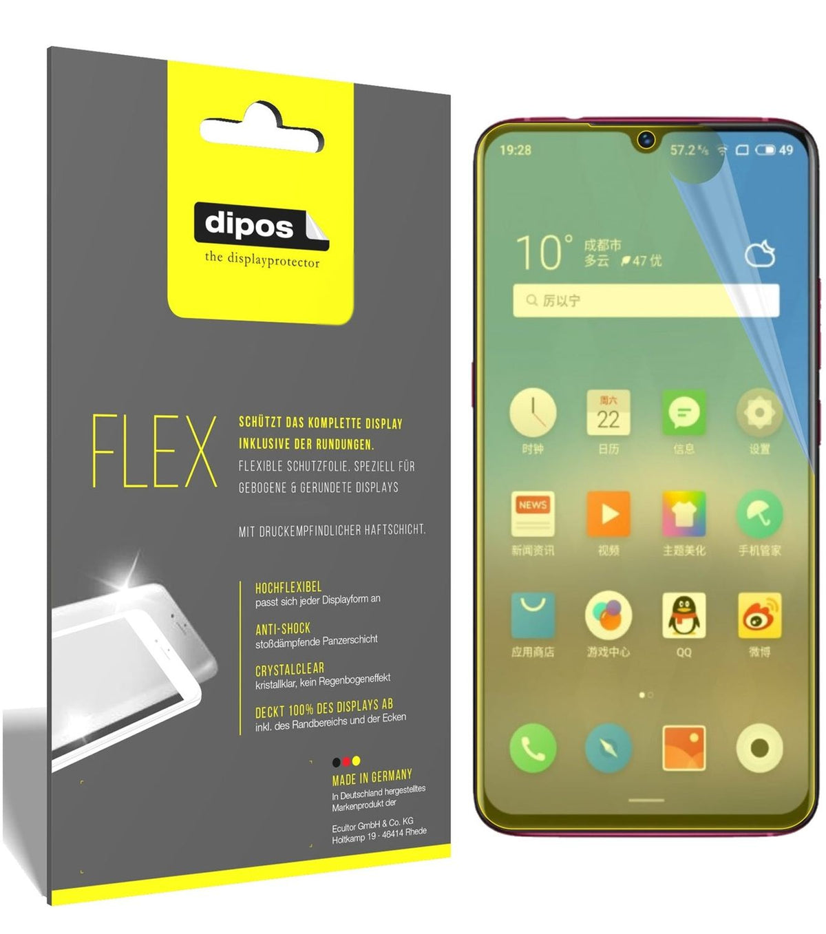 2x 3D Full Cover Schutzfolie für Meizu Note 9