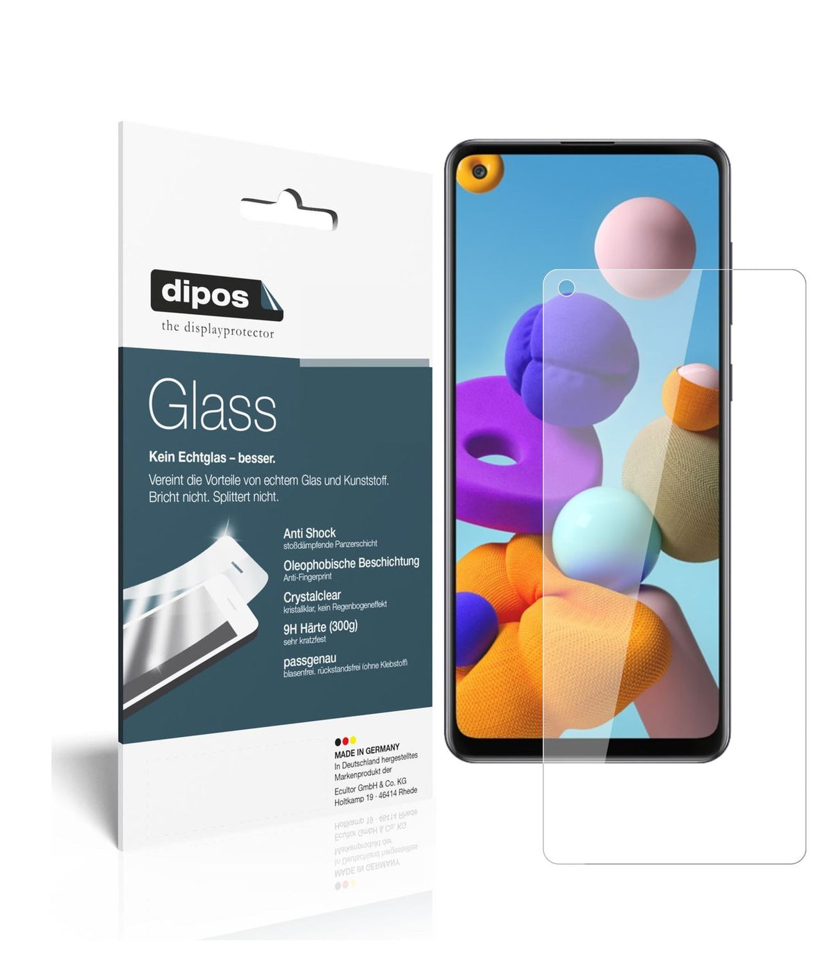 2x 9H Schutzfolie für Samsung Galaxy A21s Panzerfolie