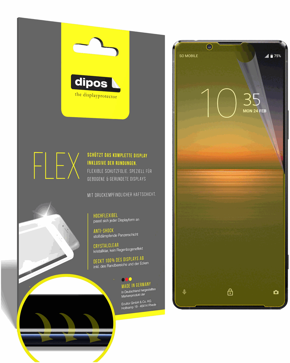 3x 3D Full Cover Schutzfolie für Sony Xperia 1 II