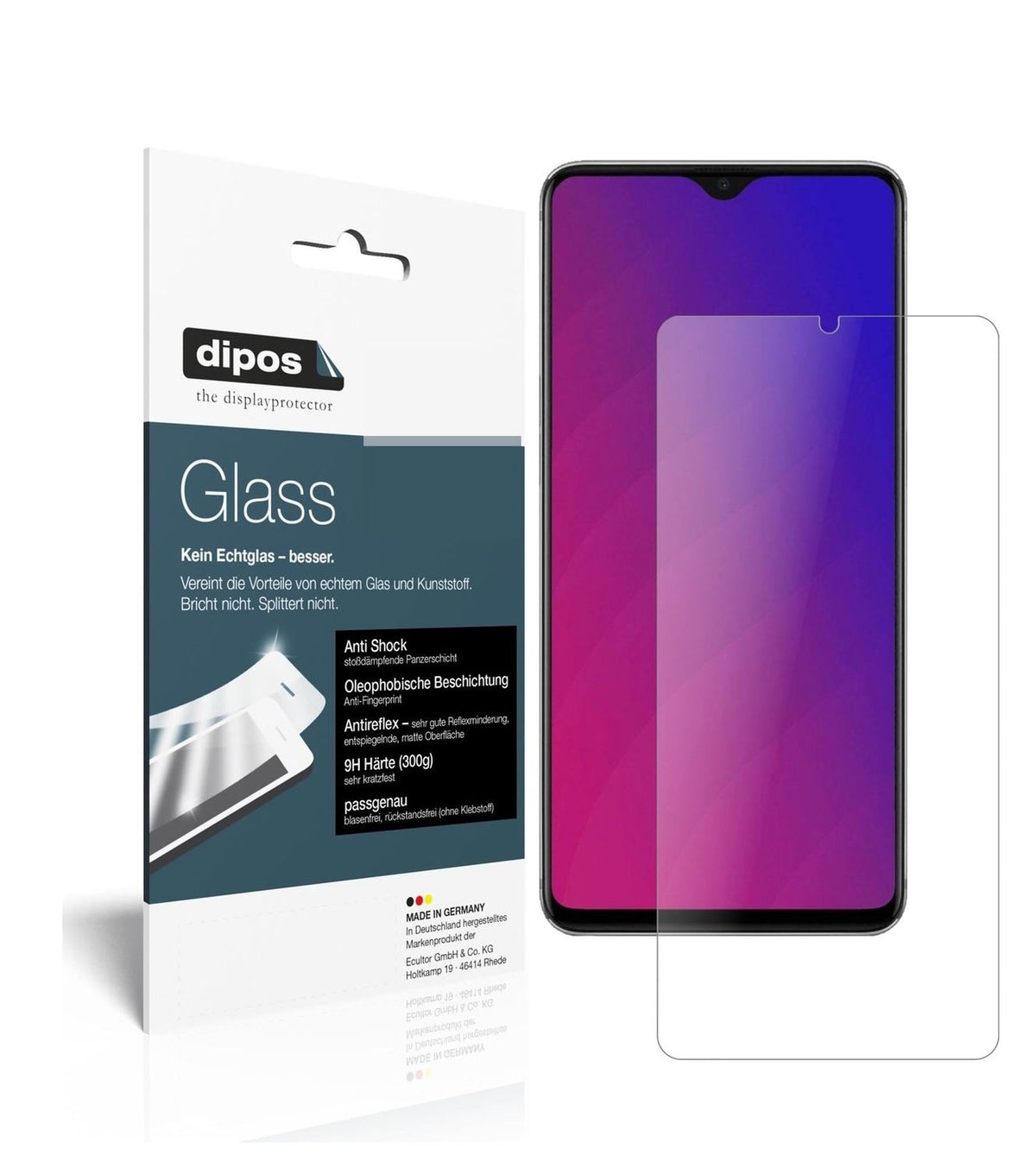 1x 9H Schutzfolie matt für Oppo F9 Panzerfolie