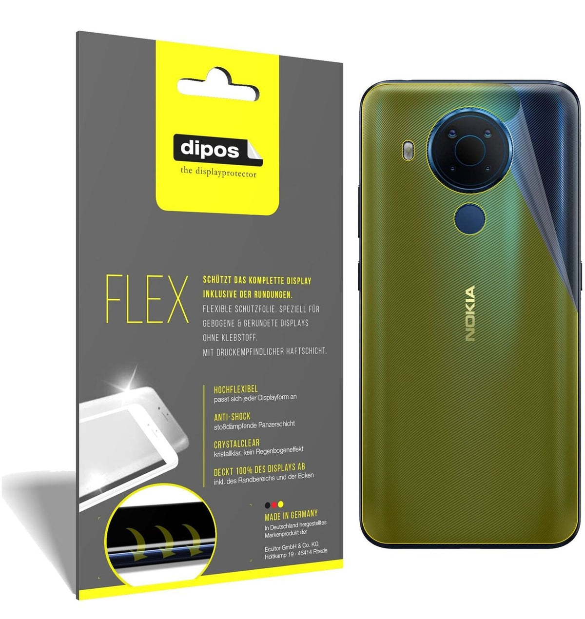 2x 3D Full Cover Schutzfolie für Nokia 5.4 Rückseite