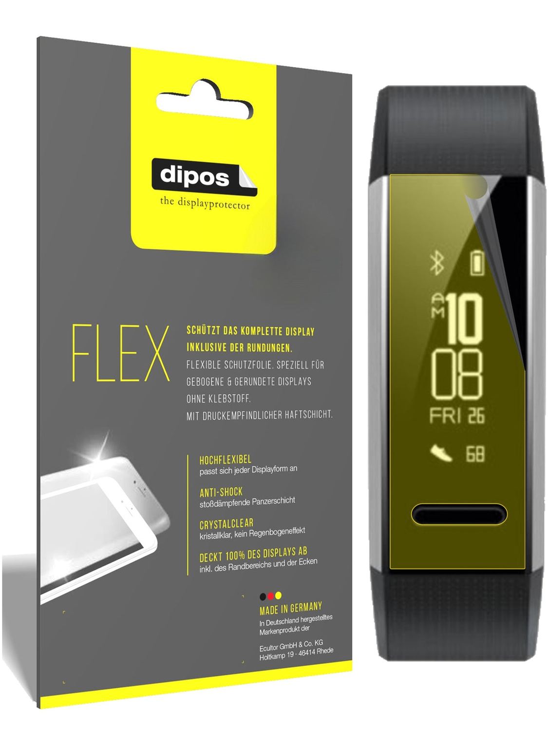 3x 3D Full Cover Schutzfolie für Huawei Band 2 Pro