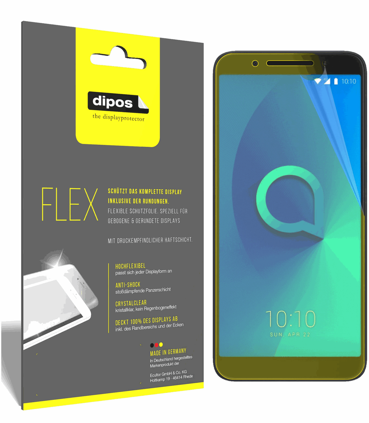 3x 3D Full Cover Schutzfolie für Alcatel 3