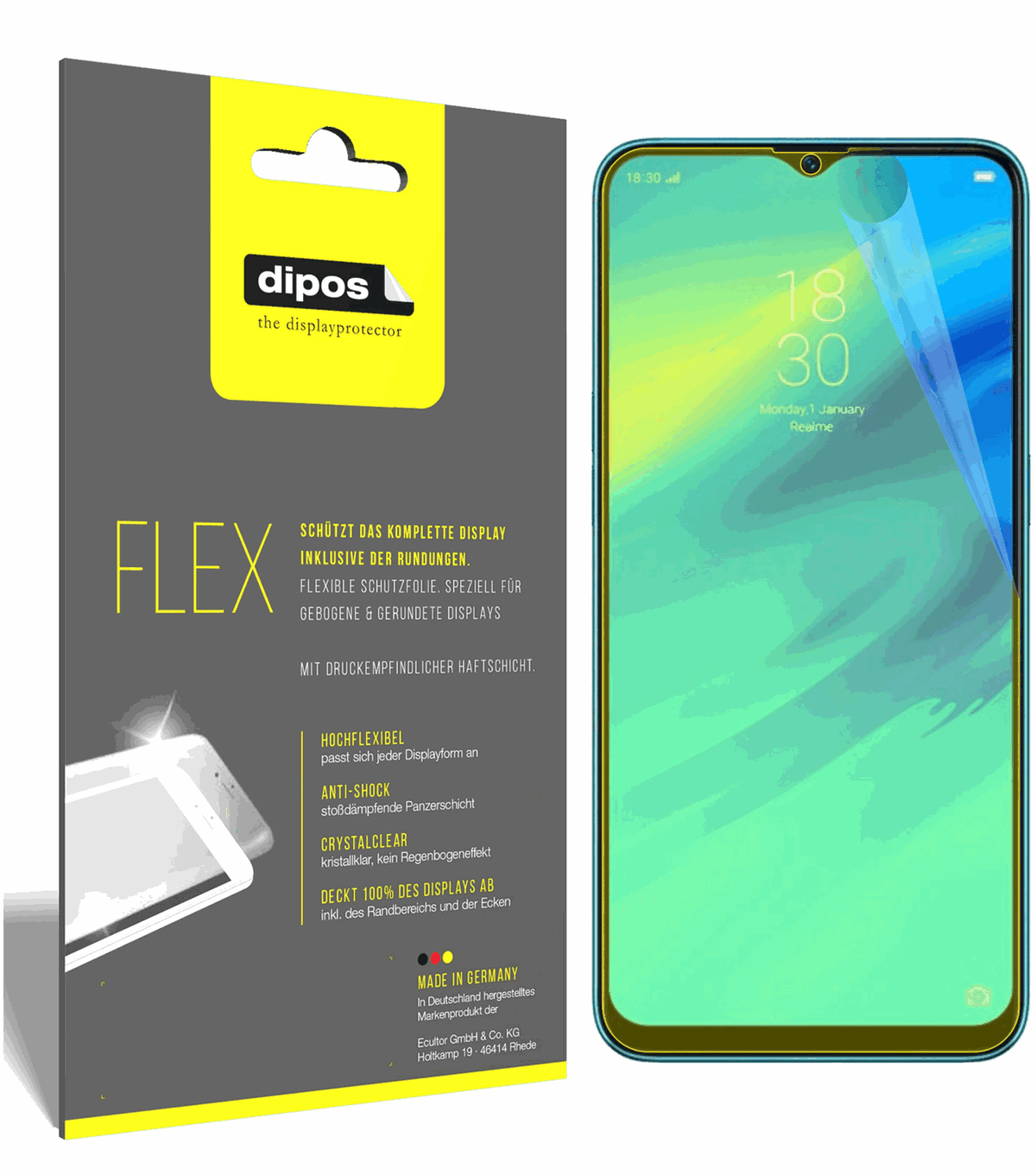 3x 3D Full Cover Schutzfolie für Oppo Realme 2 Pro
