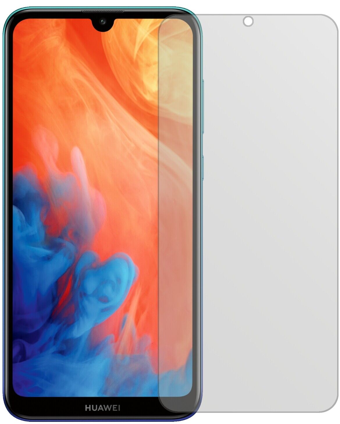 Matte Displayschutzfolie von dipos passend für Huawei Y7 Prime (2019), präziser Zuschnitt und blasenfrei montiert