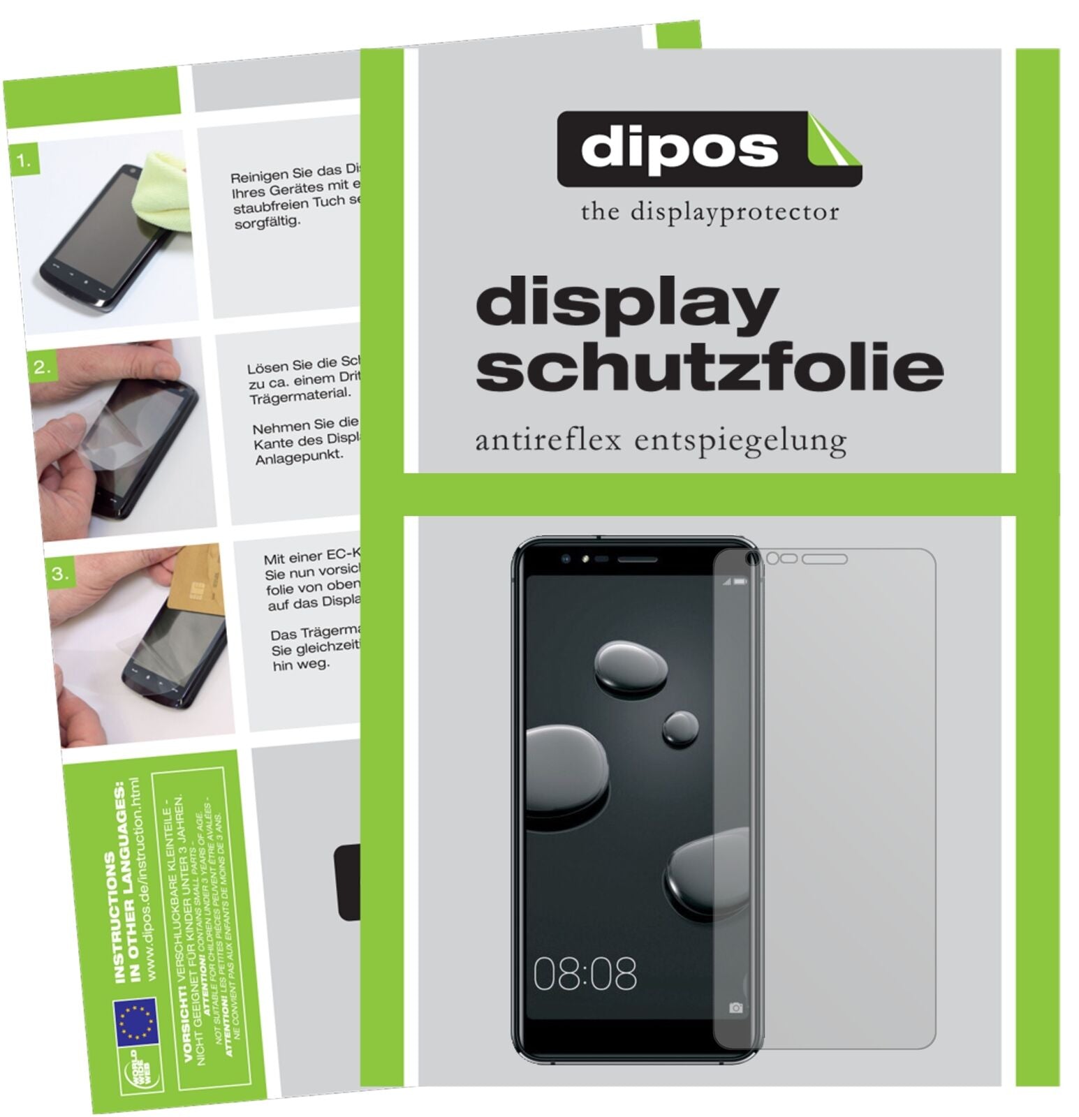 HaierP10 mit aufgebrachter dipos Displayschutzfolie, die lästige Fingerabdrücke minimiert