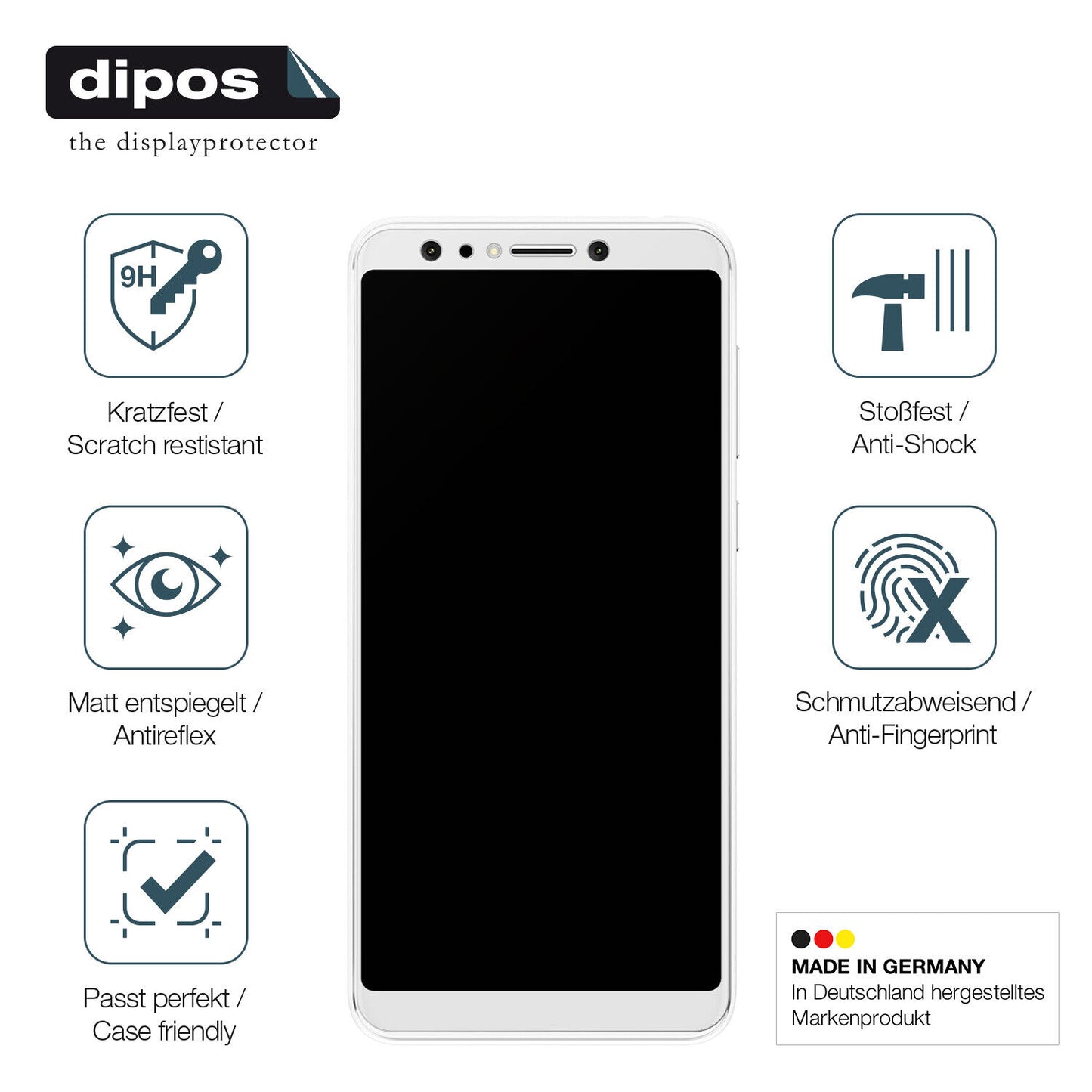 1x 9H Schutzfolie matt für Asus Zenfone 5 Selfie Pro Panzerfolie