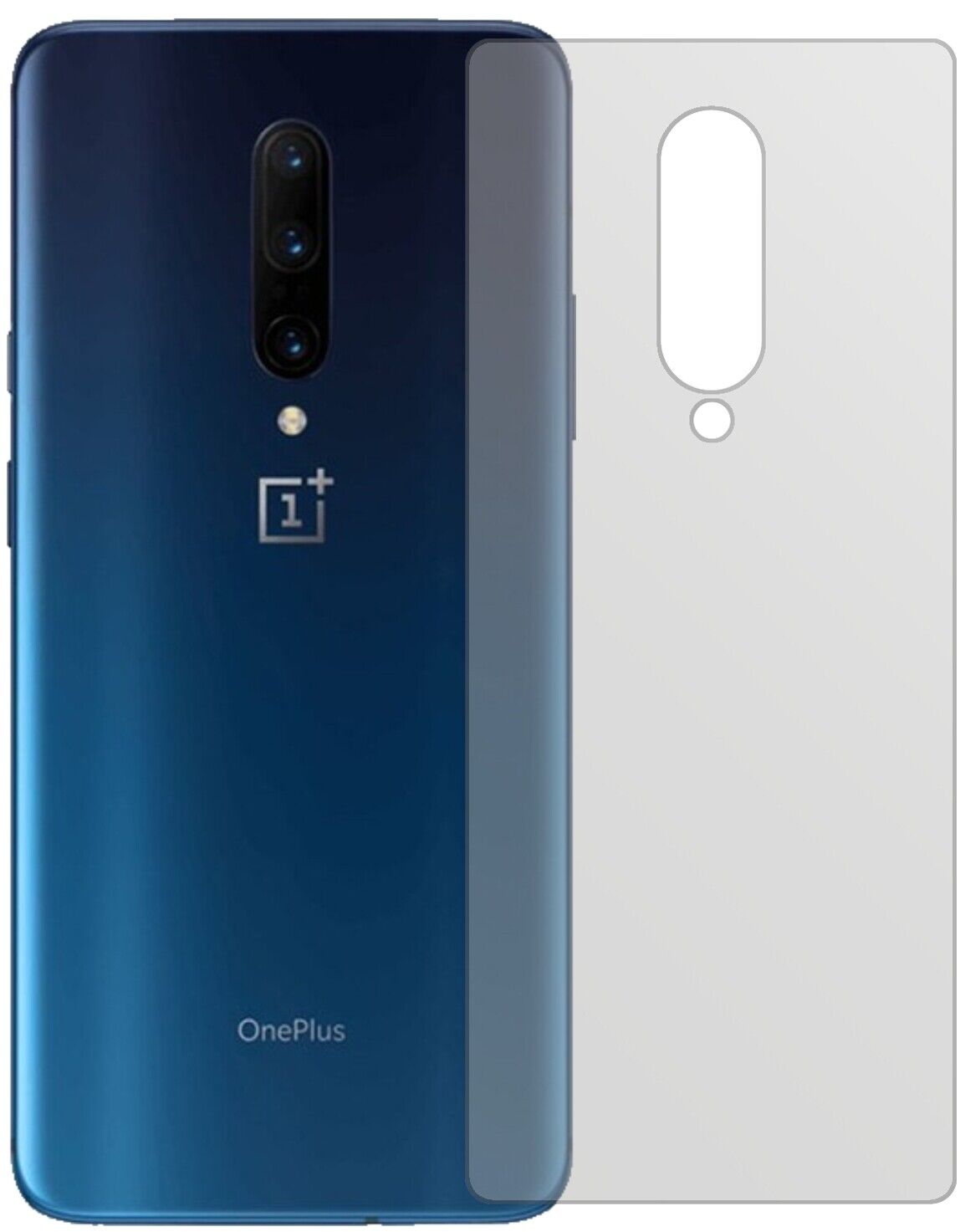Matte Displayschutzfolie von dipos passend für OnePlus 7 Pro Rückseite, präziser Zuschnitt und blasenfrei montiert